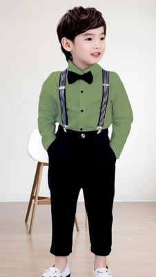 Bleckz Someck Boys Party(Festive) Shirt Pant(Green)