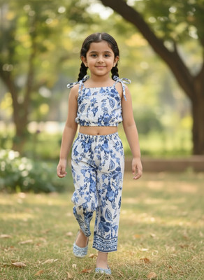 Varni Fashion Girls Casual Top Pant(White)