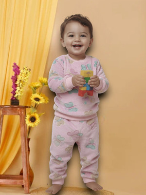 SUNCITY FASHION MART Baby Boys & Baby Girls Casual Sweatshirt Track Pants(Pink)