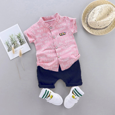 ULTRINA Baby Boys Casual Shirt Shorts(ALPHA-PINK-BLUE)