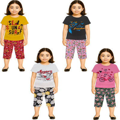 NK TRENDZ Girls Casual Pyjama Pyjama(YW-BK-WH-PK)