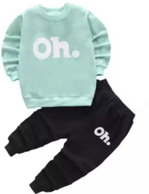 Unik Fashion Baby Boys & Baby Girls Casual T-shirt Trouser(green, black)