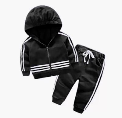 Mayneisha Baby Boys & Baby Girls Casual Sweatshirt Track Suit(Black)