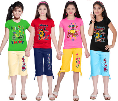 KS KOARRA Girls Casual T-shirt Track Pants(195 MULTICOLOURRS)