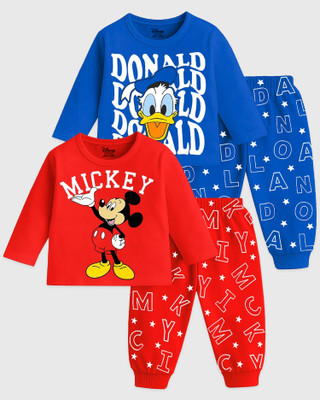 DISNEY BY MISS & CHIEF Baby Boys Mickey Casual T-shirt Track Pants(Multicolor 198)
