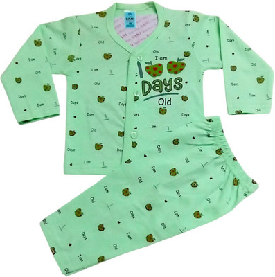 SANIKIDSWEAR Baby Boys & Baby Girls Casual Top Pant(MINT GREEN)