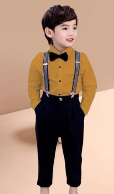 VARNIKA KIDS Baby Boys Party(Festive) Shirt Pant(Yellow)