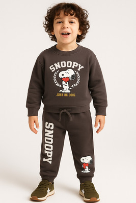 Happy Faces Boys Casual Sweatshirt Trouser(CHARCOAL)