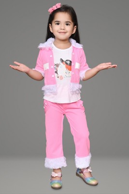 MD Akram Girls Party(Festive) Top Pant(Pink)