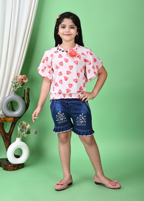 HouseOfCommon Girls Casual Top Shorts(PINK)