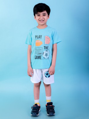 Chandrika Boys Casual T-shirt Shorts(SKYBLUE)