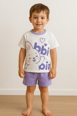 AMMIJANGARMENT Baby Boys Party(Festive) T-shirt Pant(WHITE)