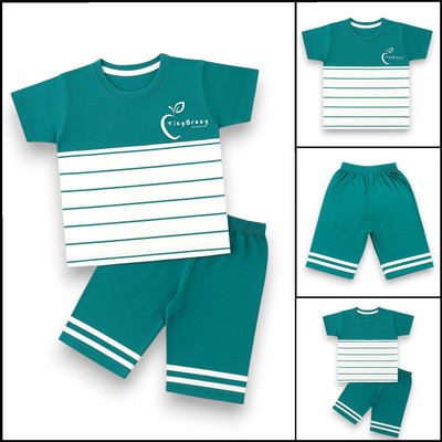 Tiny Brezy Baby Boys & Baby Girls Casual T-shirt Capri(Teal)