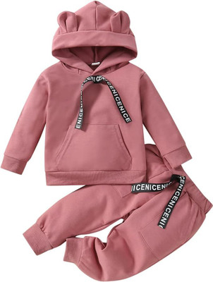 Nutts Baby Boys & Baby Girls Casual Track Suit Track Suit(Pink)