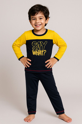 VACKY Boys & Girls Casual T-shirt Pant(Black)