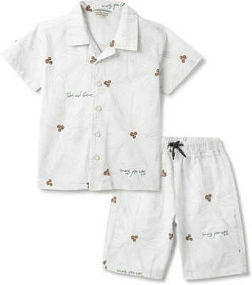 TALES & STORIES Boys Casual Shirt Shorts(Green)