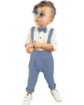 Aryanfab Baby Boys Casual Shirt Dungaree(ROYAL BLUE)