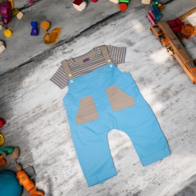 baby tales Baby Boys Casual Jumpsuit T-shirt(Sky Blue)