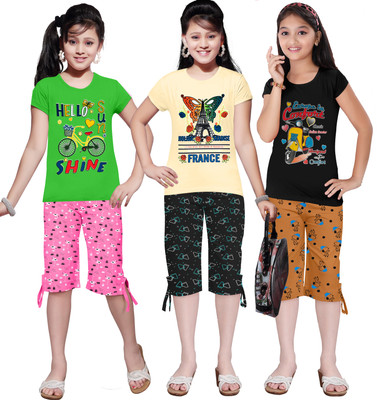 KS KOARRA Girls Casual T-shirt Track Pants(119 MULTICOLOURRS)