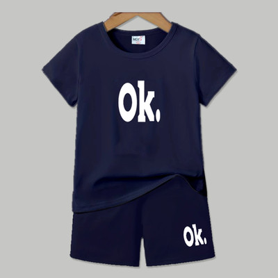 MGRS Baby Boys & Baby Girls Casual T-shirt Shorts(NAVY+NAVY)