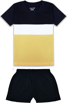 Sprinkle Twinkle Boys Casual T-shirt Shorts(Black White Yellow)