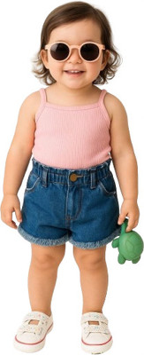 MiniMighty Baby Girls Casual Top Shorts(pink)