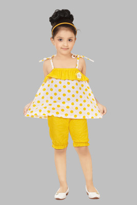 Fessist Baby Girls Casual Top Pant(Yellow)