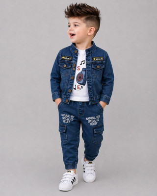 Shirazi Kids Boys Casual Jacket Jeans(BLUE)