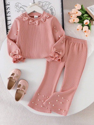 qutie Girls Party(Festive) Top Pant(PEACH)
