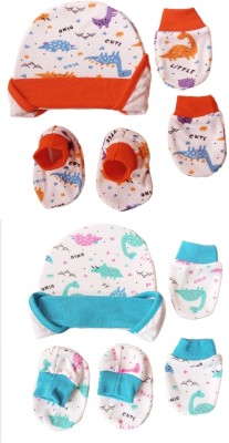 gracy Baby Boys & Baby Girls Party(Festive) Cap Bootie, Gloves, Mitten, Socks(Blue Orange, Orange)