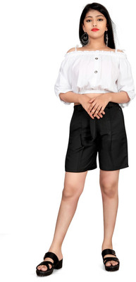 luxoya trendz Girls Party(Festive) Top Trouser(White)