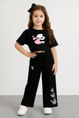 Bellame Girls Kung Fu Panda Casual T-shirt Pyjama(Multicolor 1)