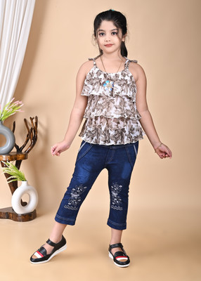 HouseOfCommon Girls Party(Festive) Top Pant(CHOCOLATE)