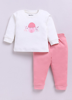 Smart Baby Baby Boys & Baby Girls Casual T-shirt Pyjama(Blue & Pink)