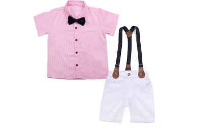 Cosmickolors Baby Boys Casual Shirt Shorts(Pink)