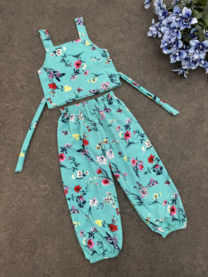 KhushiCreation Girls Party(Festive) Top Pant(MINT GREEN)