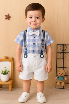 VARNIKA KIDS Baby Boys Party(Festive) Shirt Shorts(BLUE)