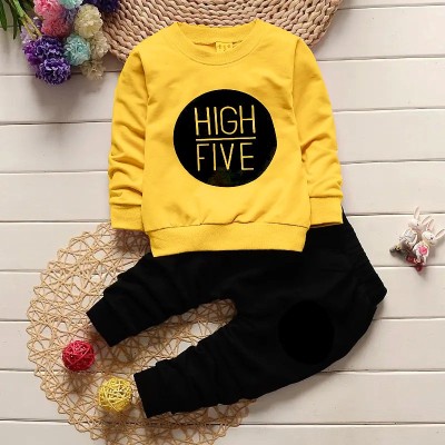 HIKUJ Baby Boys & Baby Girls Casual Sweatshirt Trouser(Yellow)
