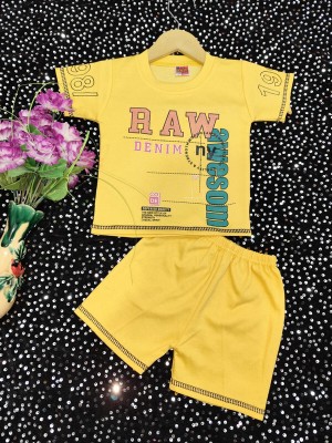 FMSE Baby Boys Casual T-shirt Pant(Yellow)