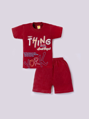 SINDON Baby Boys Casual T-shirt Pant(Red)