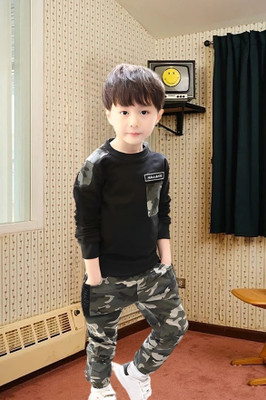 HARJYOT FASHION Boys Party(Festive) Sweatshirt Track Pants(BLACK)