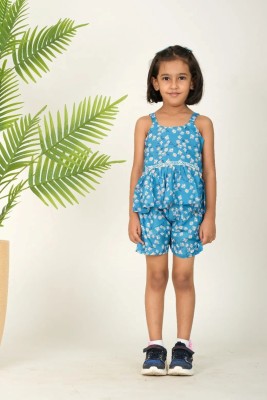 Olgaribler Girls Casual Top Pyjama(Blue)