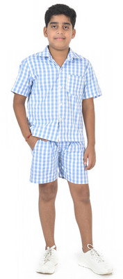 Geet Fashion Baby Boys Casual Shirt Shorts(SKY WATER)