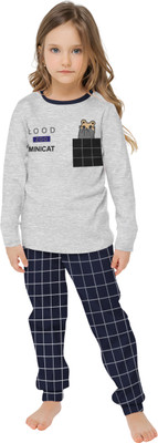 DRUZZEE Boys & Girls Casual T-shirt Pant(Grey)