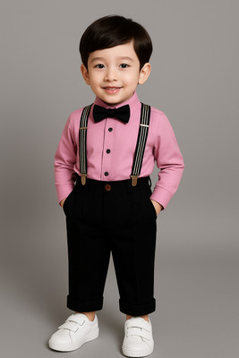 VARNIKA KIDS Baby Boys Party(Festive) Shirt Pant(PINK)