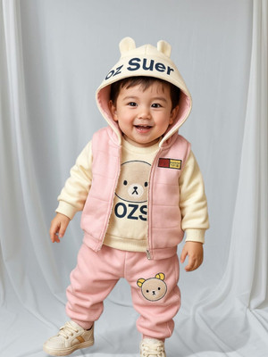 CocksComb Baby Boys & Baby Girls Party(Festive) T-shirt Pant(Pink)