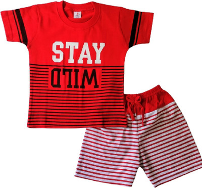 sanwaria Boys Casual T-shirt Shorts(RED)
