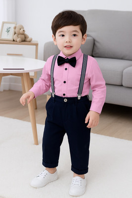 Bleckz Someck Boys Party(Festive) Shirt Pant(Pink)