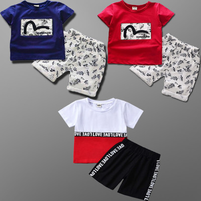Lofn Baby Boys & Baby Girls Casual T-shirt Shorts(Multi)