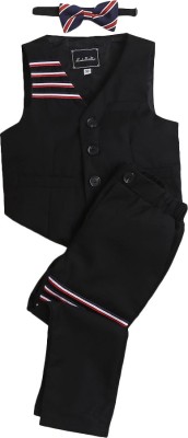 Hopscotch Boys Casual Waistcoat Pant(Black)